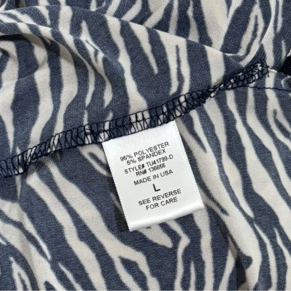 Beacon Zebra Print Sleeveless Mock Neck Top L - Picture 3 of 10